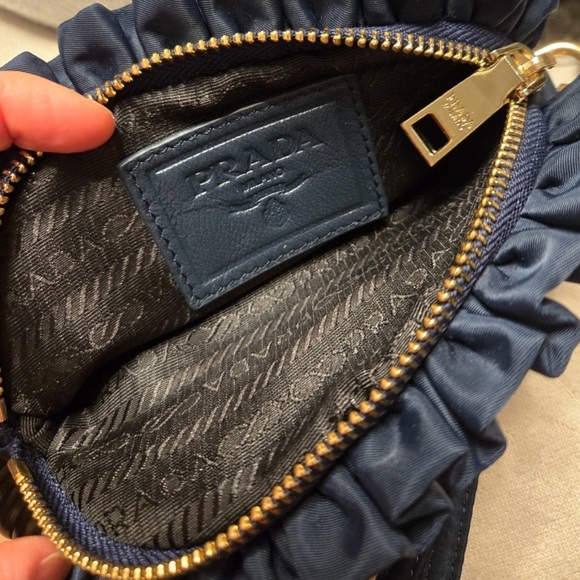 Prada Navy Ruffled Pouch Clutch - Picture 8 of 8